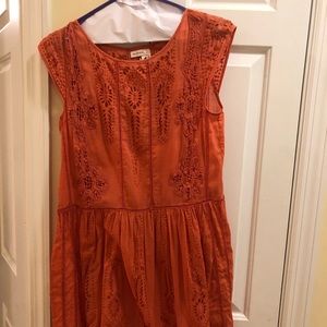 Eyelet orange meadow rue dress